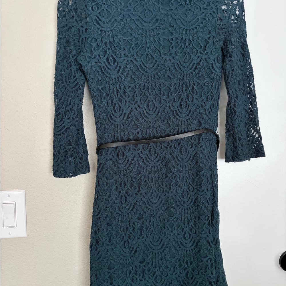 Elegant Teal Lace Dress
